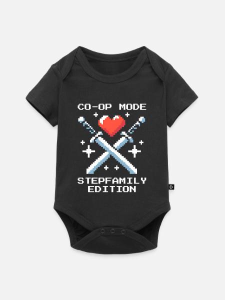 Co-Op-Modus: Stieffamilie-Edition | Patchwork - Baby Premium Kurzarmbody - Schwarz