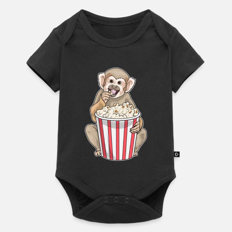 Popcorn Singe - Body à manches courtes Premium Bébé - noir