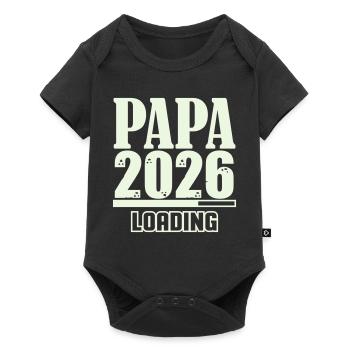 Papa 2026 Chargement - Body à manches courtes Premium Bébé - noir - Devant