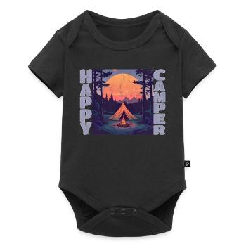 Campeur heureux - Body à manches courtes Premium Bébé - noir - Devant