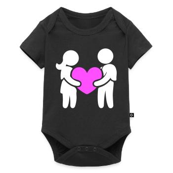 Couple amoureux - Body à manches courtes Premium Bébé - noir - Devant