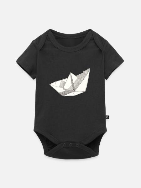 Papierschiff - Baby Premium Kurzarmbody - Schwarz