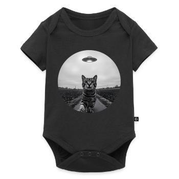 Design drôle d’extraterrestre d’un chat spatial OVNI - Body à manches courtes Premium Bébé - noir - Devant