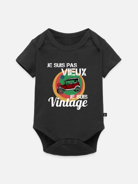 Ich bin kein altes Oldtimer-Auto - Baby Premium Kurzarmbody - Schwarz