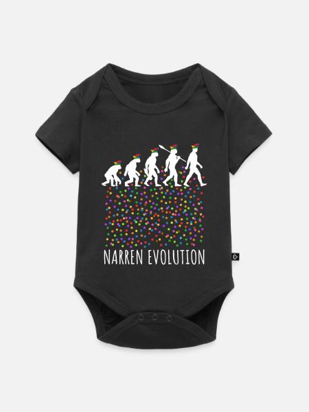 Narren Evolution | Homo Karnevalis | Fastnacht - Baby Premium Kurzarmbody - Schwarz