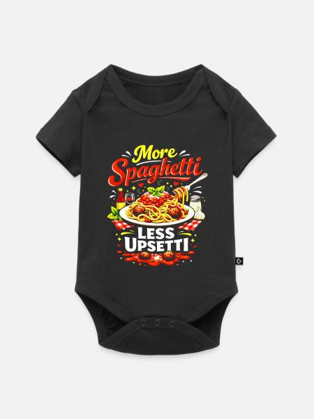 More Spaghetti Less Upsetti - Baby Premium Kurzarmbody - Schwarz