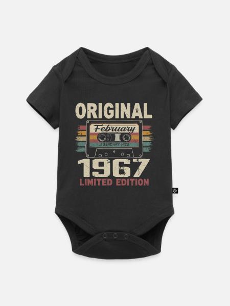 Februar 1967, Februar 1967 Geburtstagsgeschenk - Baby Premium Kurzarmbody - Schwarz