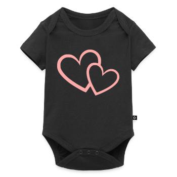 Valentines Pink Heart, Valentine's Day - Baby Premium short-sleeve bodysuit - black - Front