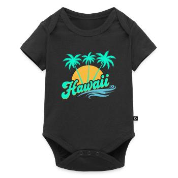 Hawaii Summer Vibes with Palm Trees and Sea - Baby Premium short-sleeve bodysuit - black - Front