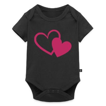 Valentine's Day Heart Red Gift Valentine's Day - Baby Premium short-sleeve bodysuit - black - Front