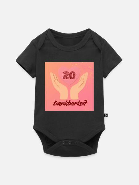 Zwanzig Jahre Dankbarkeit Herz - Baby Premium Kurzarmbody - Schwarz