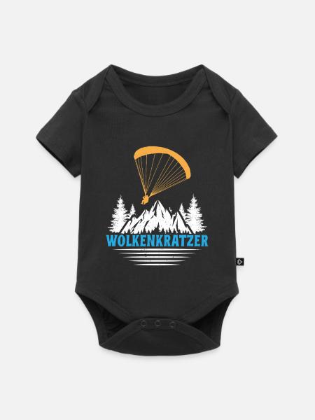 Paraglider WOLKENKRATZER LUSTIG - Baby Premium Kurzarmbody - Schwarz