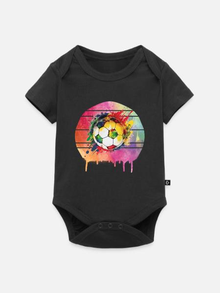 Fußball Ball - Baby Premium Kurzarmbody - Schwarz