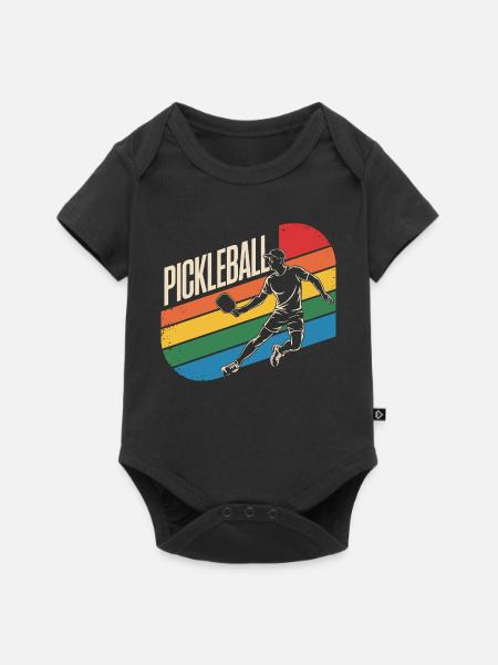 Pickleball - Baby Premium Kurzarmbody - Schwarz