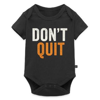 Ne pas abandonner la typographie vieillie en gras - Body à manches courtes Premium Bébé - noir - Devant