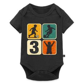 3 Football Birthday Boy 3 Years Ball - Baby Premium short-sleeve bodysuit - black - Front