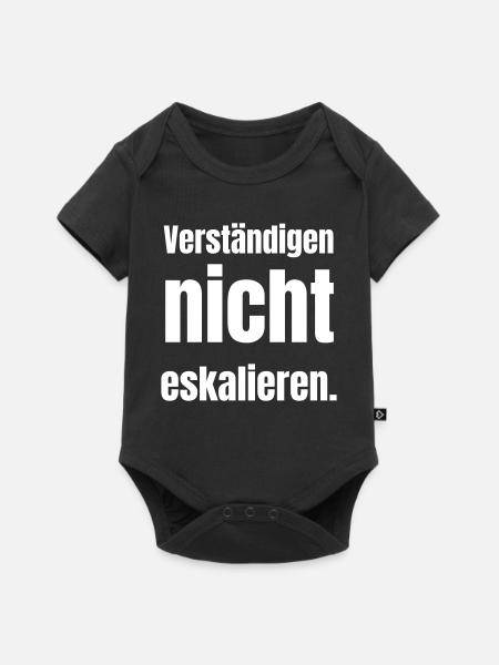 Verständigen nicht eskalieren. - Baby Premium Kurzarmbody - Schwarz