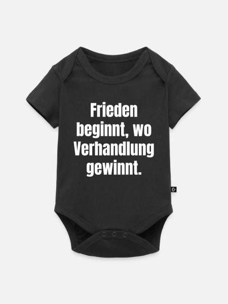 Frieden beginnt, wo Verhandlung gewinnt - Baby Premium Kurzarmbody - Schwarz