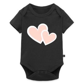 Valentines Pink Heart, Valentine's Day - Baby Premium short-sleeve bodysuit - black - Front