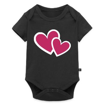 Valentine's Day Heart Red Valentine's Day Gift - Baby Premium short-sleeve bodysuit - black - Front