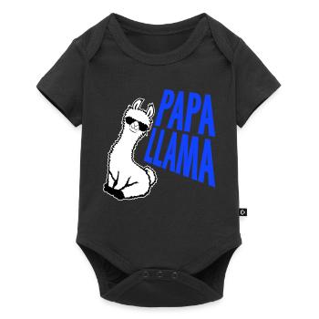 Dad Llama Cool Sunglasses Sitting Funny Animal - Baby Premium short-sleeve bodysuit - black - Front