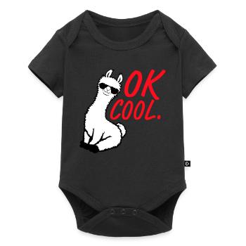 OK Cool Llama Sunglasses Sitting Funny Naughty - Baby Premium short-sleeve bodysuit - black - Front