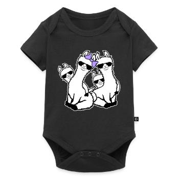 Llamas Mom Kids Family Dad Dad Sunglasses - Baby Premium short-sleeve bodysuit - black - Front