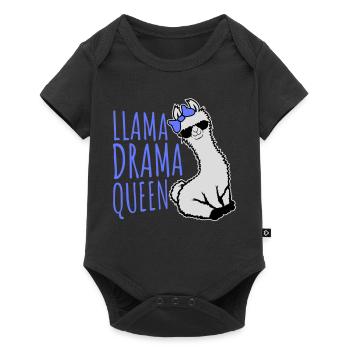 Llama Drama Queen Cool Sunglasses Sitting Funny - Baby Premium short-sleeve bodysuit - black - Front