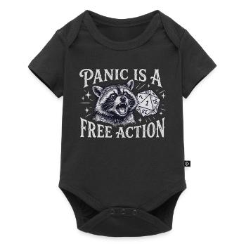 La panique est une action libre – Raccoon D20 Design - Body à manches courtes Premium Bébé - noir - Devant