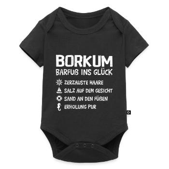 North Sea Holiday BORKUM BAREFOOT INTO HAPPINESS Fun - Baby Premium short-sleeve bodysuit - black - Front