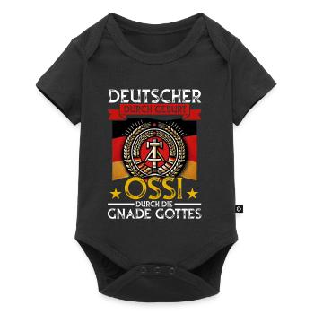 Deutscher Durch Geburt Ossi Durch Die Gottes - Baby Premium Kurzarmbody - Schwarz - Vorne