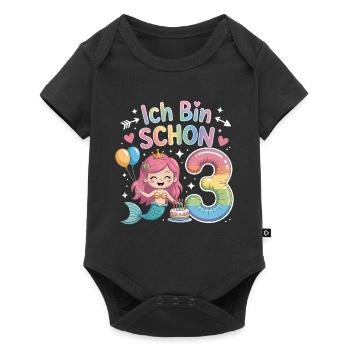 I'm already 3 Mermaid Birthday - Baby Premium short-sleeve bodysuit - black - Front