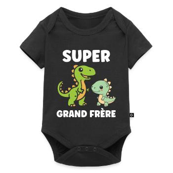 Super Grand Frère Dinosaures - Body à manches courtes Premium Bébé - noir - Devant