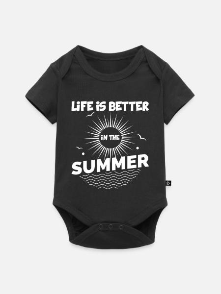 Leben Besser Im Sommer - Baby Premium Kurzarmbody - Schwarz