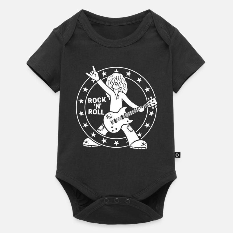 Guitariste de rock 'n' roll de dessins animés - Body à manches courtes Premium Bébé - noir