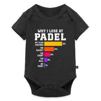Padel : Pourquoi je perds au Padel - Body à manches courtes Premium Bébé - noir - Devant