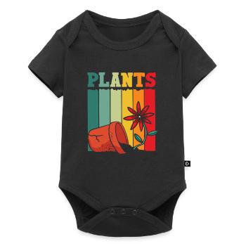 Plants Plant Lover Retro Gardening - Baby Premium short-sleeve bodysuit - black - Front