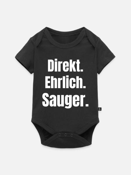 Direkt Ehrlich Sauger Statement - Baby Premium Kurzarmbody - Schwarz