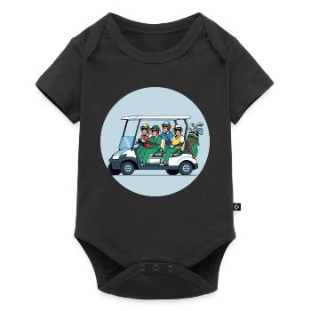 Golf troupe in golf cart - Baby Premium short-sleeve bodysuit - black - Front