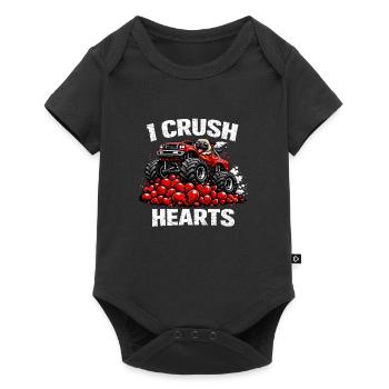 Saint-Valentin : J’écrase le cœur Monstre du chien carlin - Body à manches courtes Premium Bébé - noir - Devant