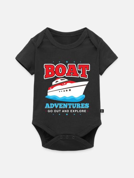 Bootabenteuer Entdecke Meer - Baby Premium Kurzarmbody - Schwarz