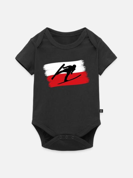 Skispringer Polen - Baby Premium Kurzarmbody - Schwarz