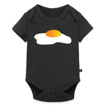 Icône minimale de l’œuf au plat jaune-orange - Body à manches courtes Premium Bébé - noir - Devant