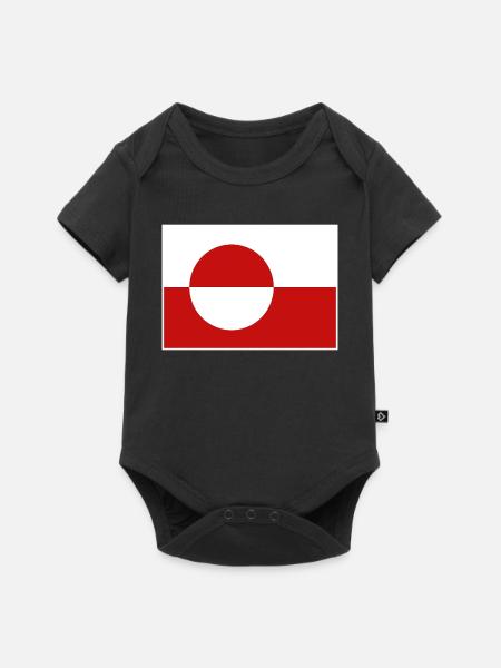 Grönland Flagge - Baby Premium Kurzarmbody - Schwarz