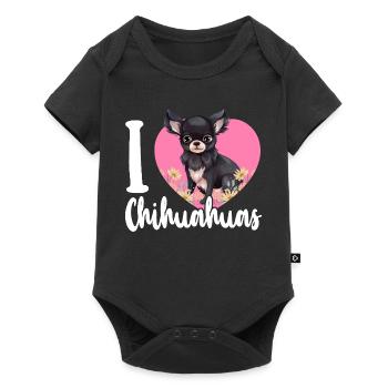 Chihuahua Chihuahua Cœur que j’aime - Body à manches courtes Premium Bébé - noir - Devant