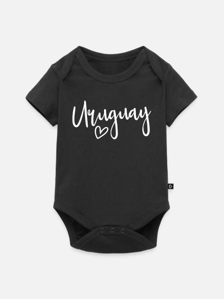 Uruguay Herz Frauenliebe Uruguay - Baby Premium Kurzarmbody - Schwarz