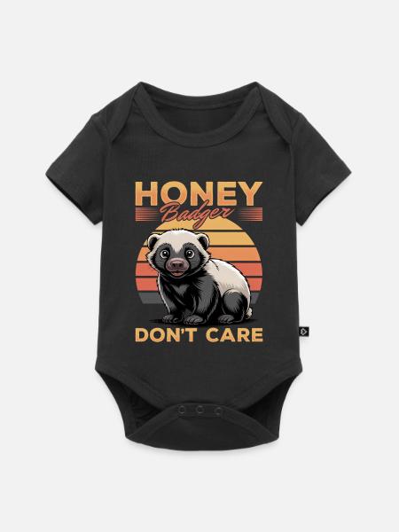 Funny Honey Badger - Baby Premium Kurzarmbody - Schwarz