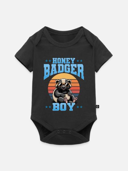 Funny Honey Badger - Baby Premium Kurzarmbody - Schwarz