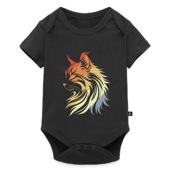 Style rétro du chat - Body à manches courtes Premium Bébé - noir - Devant