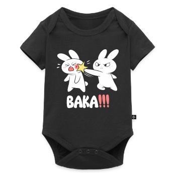 Baka Rabbit Slap Anime Funny Japanese Otaku - Baby Premium short-sleeve bodysuit - black - Front